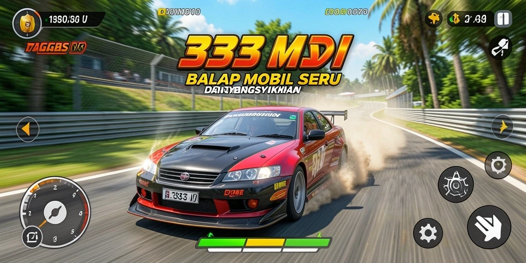 Gameplay balap mobil 333V yang penuh aksi dan seru.