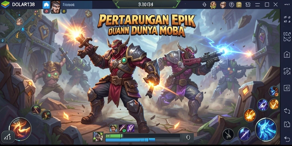 Screenshot DOLAR138 menampilkan aksi seru dalam pertandingan MOBA.