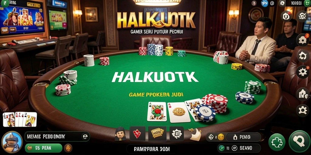 Tampilan gameplay Poker HALKUOTK yang menarik dan seru.