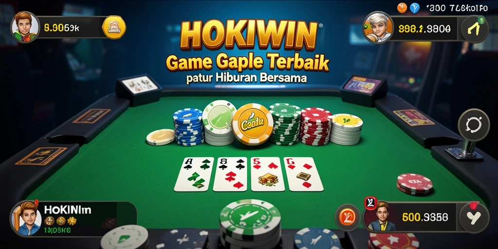 Tampilan gameplay HOKIWIN yang seru dan penuh strategi Gaple.