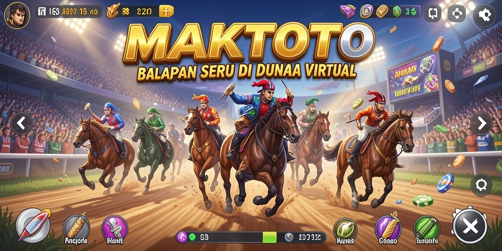 Tampilan gameplay balap MAKTOTO yang mendebarkan dan penuh aksi.