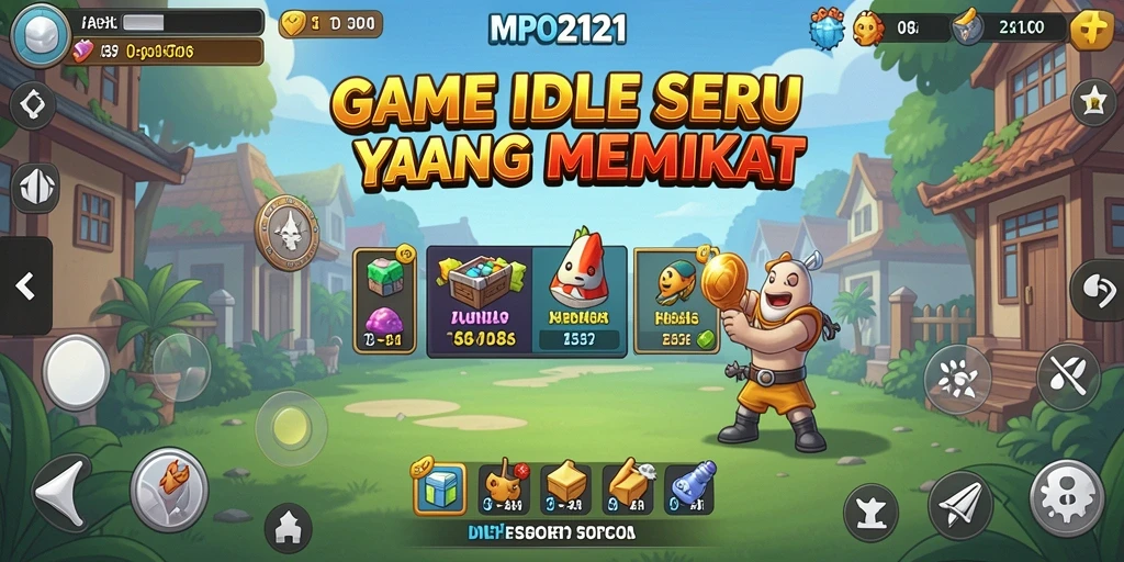Screenshot gameplay MPO2121 menampilkan karakter berinteraksi dan mengumpulkan sumber daya.