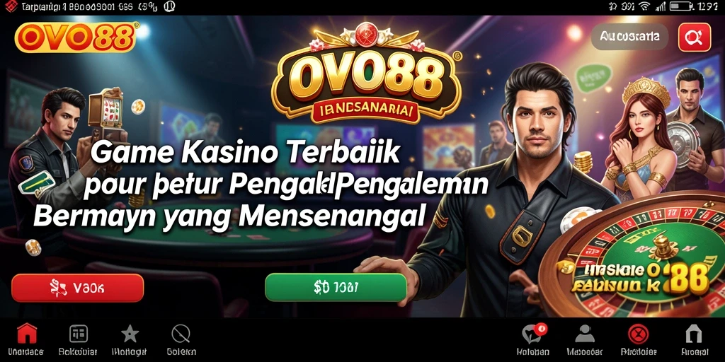 Screenshot OVO88 menampilkan tampilan seru saat bermain game Kasino.
