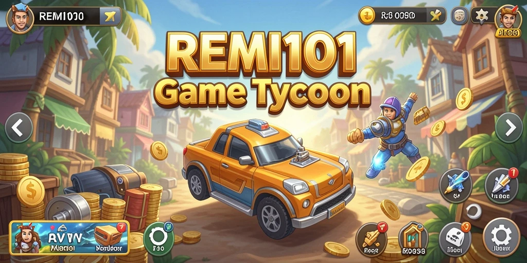Screenshot utama REMI101 menampilkan gameplay Tycoon yang seru.