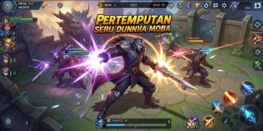 Screenshot RK55 menunjukkan aksi pertempuran seru dan strategi tim yang luar biasa.