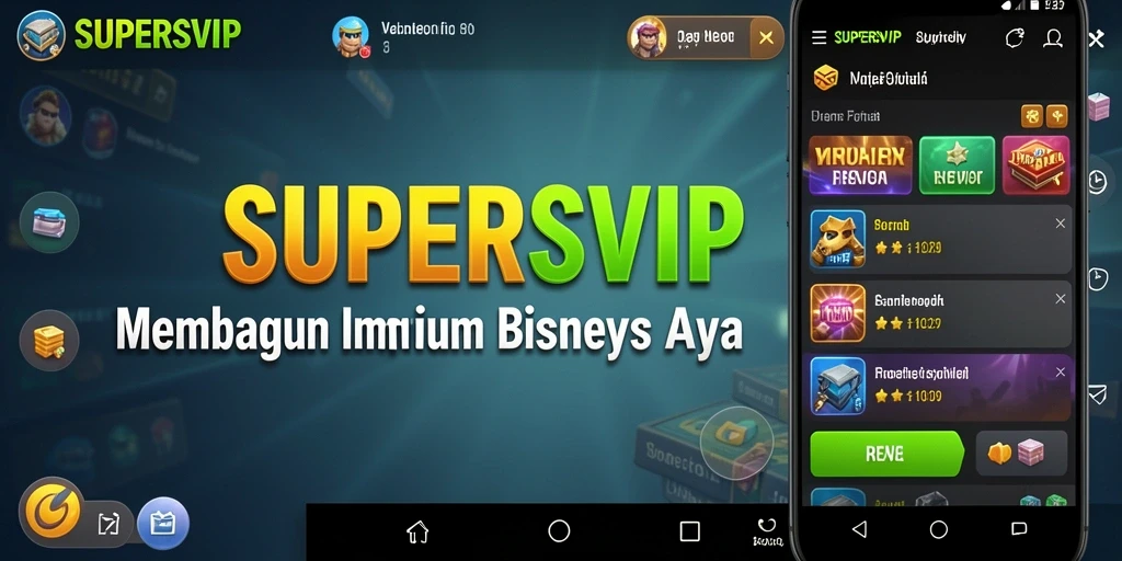 Tampilan gameplay SUPERSVIP yang menawan dan penuh tantangan bisnis.