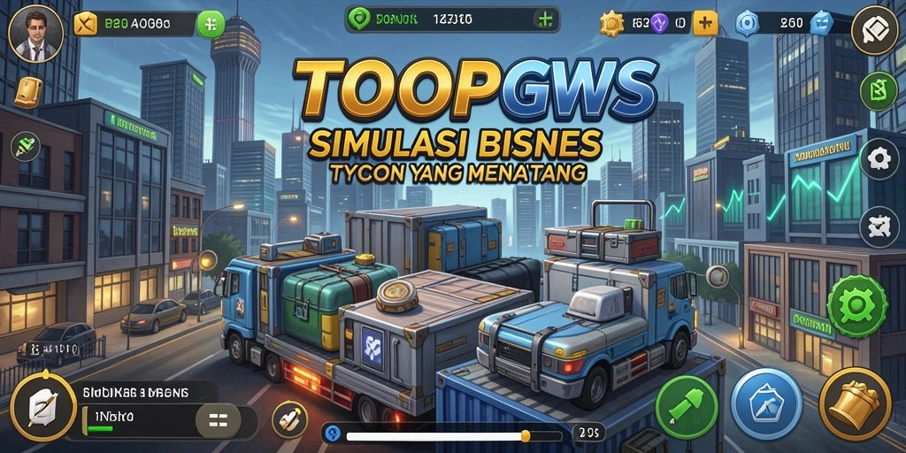 Tampilan gameplay TOOPGWS menampilkan dinamika bisnis yang menarik.
